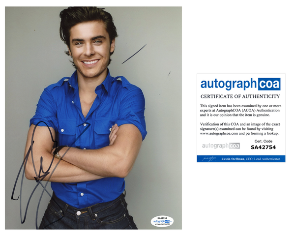 Zac Efron Hot Signed Autograph 8x10 Photo ACOA #2