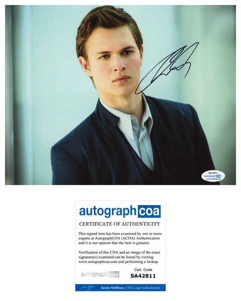 Ansel Elgort Divergent Signed Autograph 8x10 Photo ACOA #3