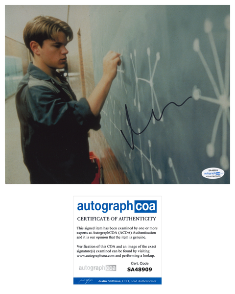 Matt Damon Good Will Hunting Signed Autograph 8x10 Photo ACOA
