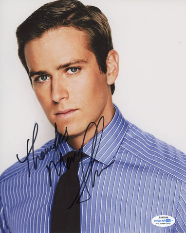 Armie Hammer Call Me By Your Name Signed Autograph 8x10 Photo ACOA