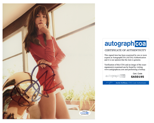Dakota Johnson Fifty Shades of Grey Signed Autograph 8x10 Photo ACOA