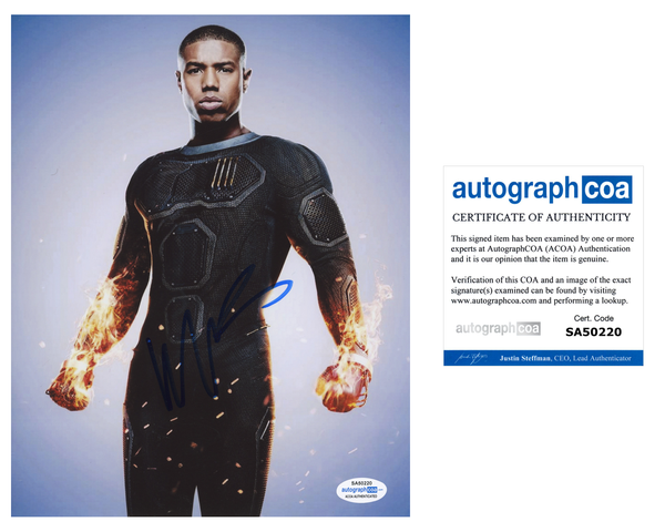 Michael B Jordan Fantastic Four Signed Autograph 8x10 Photo ACOA