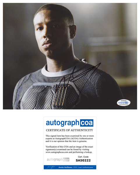 Michael B Jordan Fantastic Four Signed Autograph 8x10 Photo ACOA