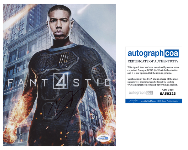 Michael B Jordan Fantastic Four Signed Autograph 8x10 Photo ACOA