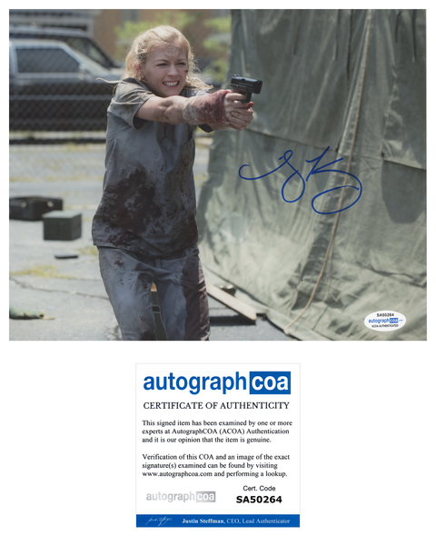 Emily Kinney Walking Dead Signed Autograph 8x10 Photo ACOA