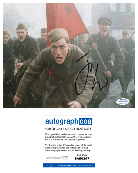 Jude Law Enemy at the Gates Signed Autograph 8x10 Photo ACOA