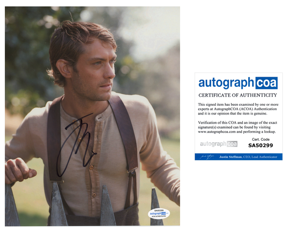 Jude Law Cold Mountain Signed Autograph 8x10 Photo ACOA