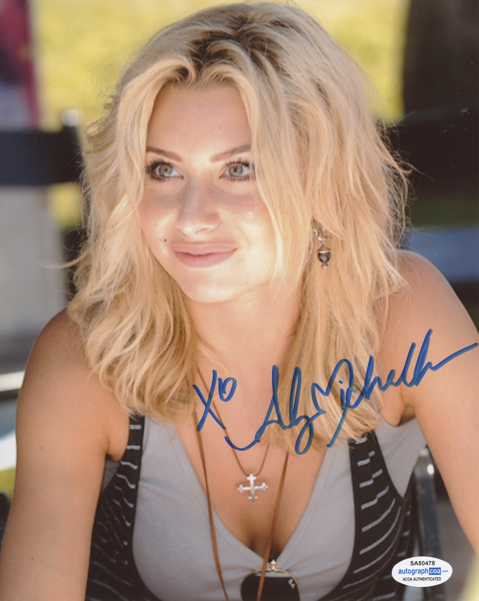 Aly Michalka Sexy Signed Autograph 8x10 Photo ACOA
