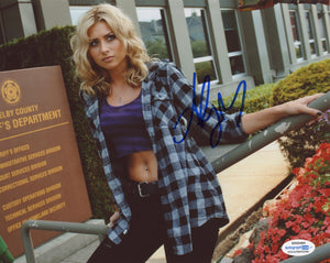Aly Michalka Hellcats Sexy Signed Autograph 8x10 Photo ACOA