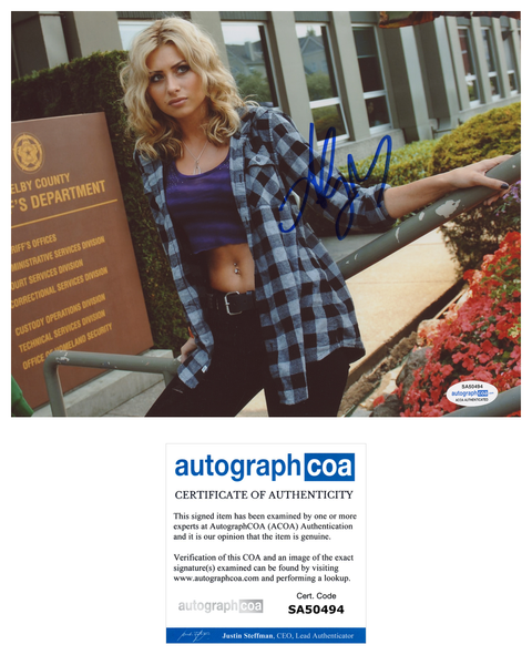 Aly Michalka Hellcats Sexy Signed Autograph 8x10 Photo ACOA