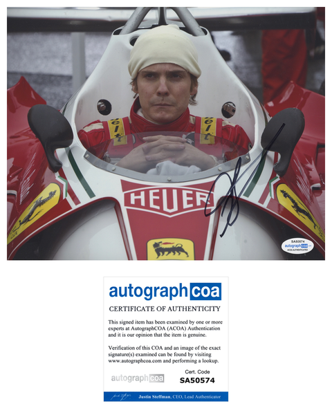 Daniel Bruhl Rush Signed Autograph 8x10 Photo ACOA