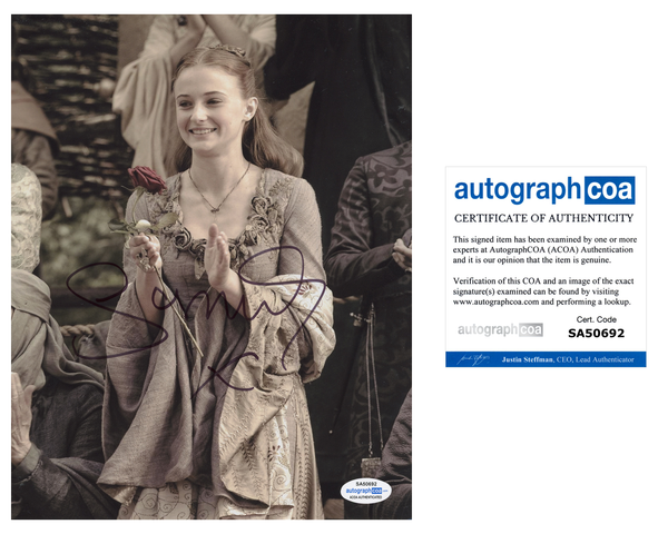 Sophie Turner Sexy Game of Thrones Signed autograph 8x10 Photo ACOA