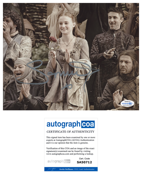 Sophie Turner Game of Thrones Signed Autograph 8x10 Photo ACOA