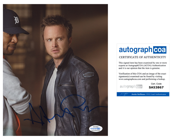 Aaron Paul Need for Speed Signed Autograph 8x10 Photo ACOA