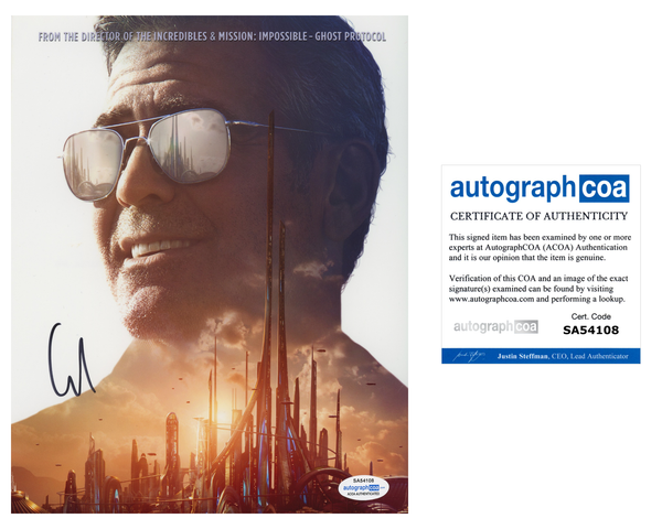 George Clooney Tomorrowland Signed Autograph 8x10 Photo ACOA