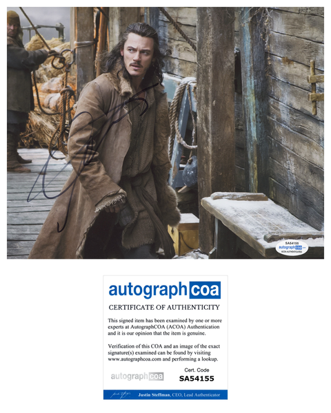 Luke Evans The Hobbit Signed Autograph 8x10 Photo ACOA
