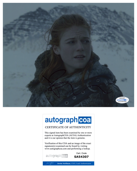 Rose Leslie Game of Thrones Signed Autograph 8x10 Photo ACOA