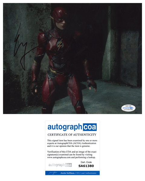 Ezra Miller The Flash Signed Autograph 8x10 Photo ACOA