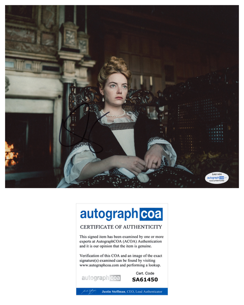 Emma Stone The Favorite Signed Autograph 8x10 Photo ACOA