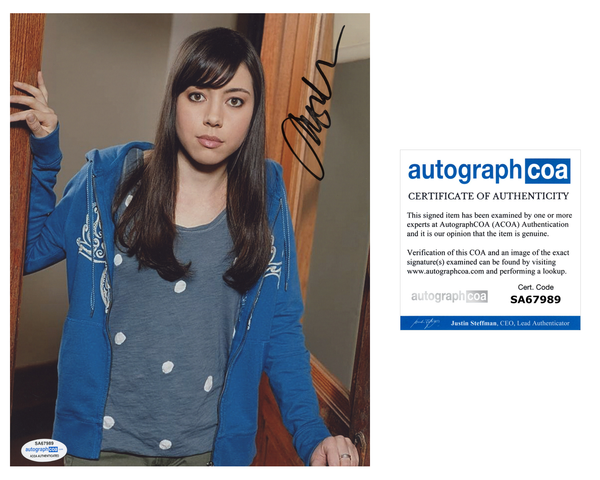 Aubrey Plaza Parks and Rec Signed Autograph 8x10 Photo ACOA