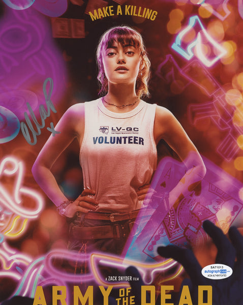 Ella Purnell Army of the Dead Signed Autograph 8x10 Photo ACOA