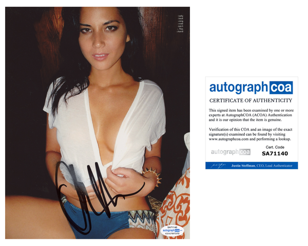 Olivia Munn Sexy Signed Autograph 8x10 Photo ACOA