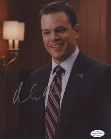 Matt Damon Adjustment Bureau Signed Autograph 8x10 Photo ACOA