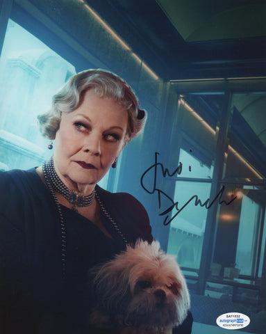 Judi Dench Murder Orient Express Signed Autograph 8x10 Photo ACOA