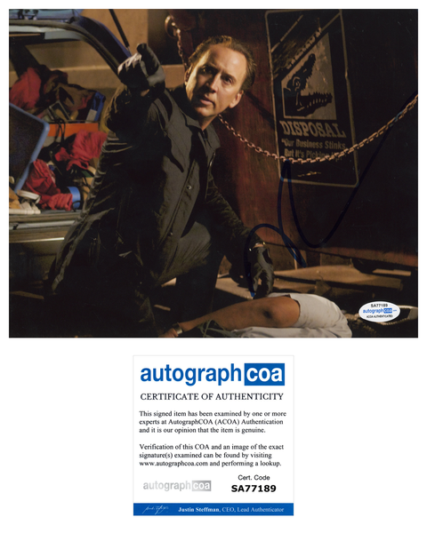 Nicolas Nic Cage Signed Autograph 8x10 Photo ACOA