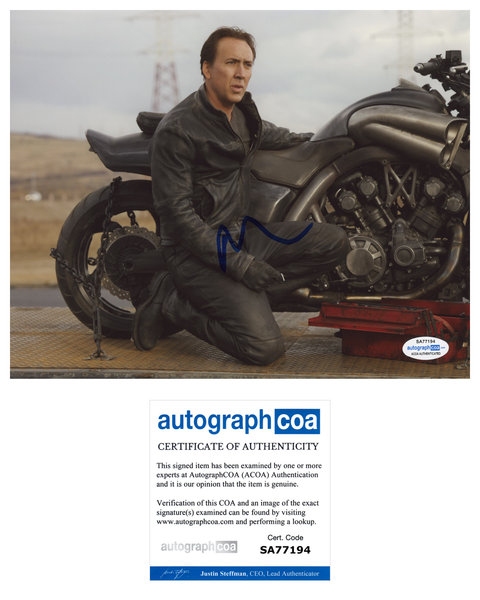 Nicolas Nic Cage Ghost Rider Signed Autograph 8x10 Photo ACOA