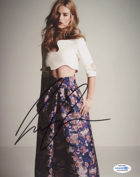 Lily James Sexy Signed Autograph 8x10 Photo ACOA