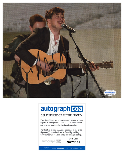 Marcus Mumford & Sons Signed Autograph 8x10 Photo ACOA
