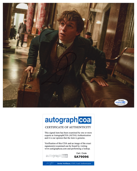 Eddie Redmayne Fantastic Beasts Newt Signed Autograph 8x10 Photo ACOA