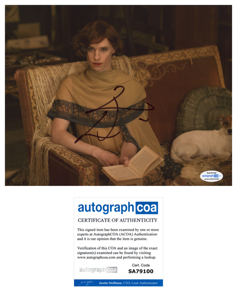 Eddie Redmayne Danish Girl Signed Autograph 8x10 Photo ACOA
