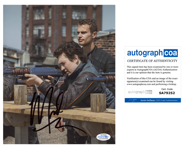 Miles Teller Divergent Signed Autograph 8x10 Photo ACOA