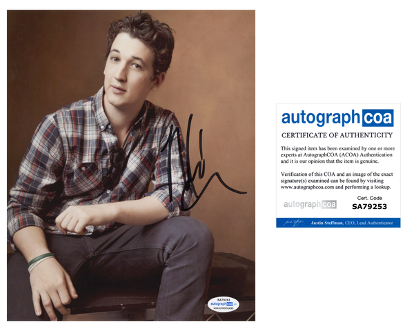 Miles Teller Top Gun Signed Autograph 8x10 Photo ACOA