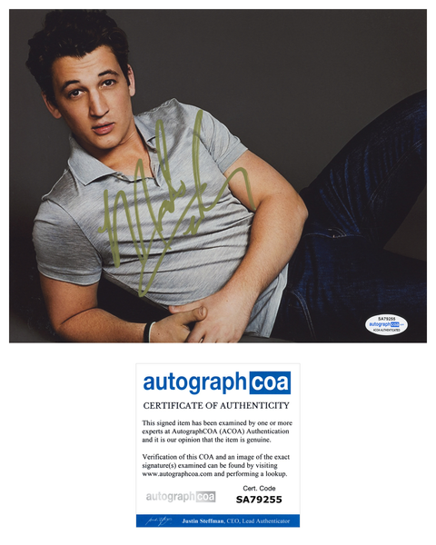 Miles Teller Top Gun Signed Autograph 8x10 Photo ACOA