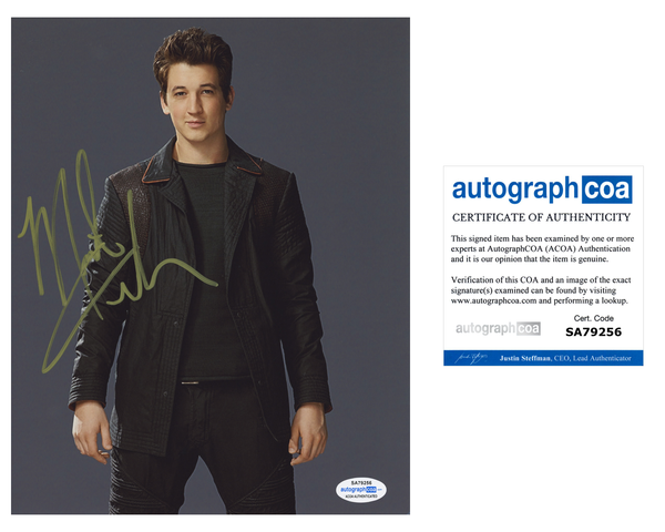 Miles Teller Divergent Signed Autograph 8x10 Photo ACOA