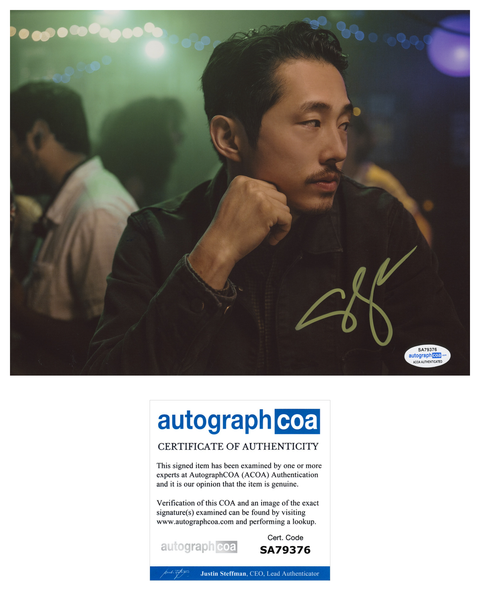 Steven Yeun Minami Signed Autograph 8x10 Photo ACOA