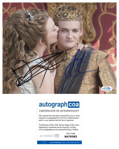Jack Gleeson Natalie Dormer Game of Thrones Signed Autograph 8x10 Photo ACOA