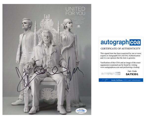 Josh Hutcherson Donald Sutherland Jena Malone Hunger Games Signed Autograph 8x10 Photo ACOA