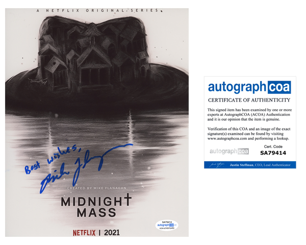 Mike Flanagan Midnight Mass Signed Autograph 8x10 Photo ACOA Stephen King