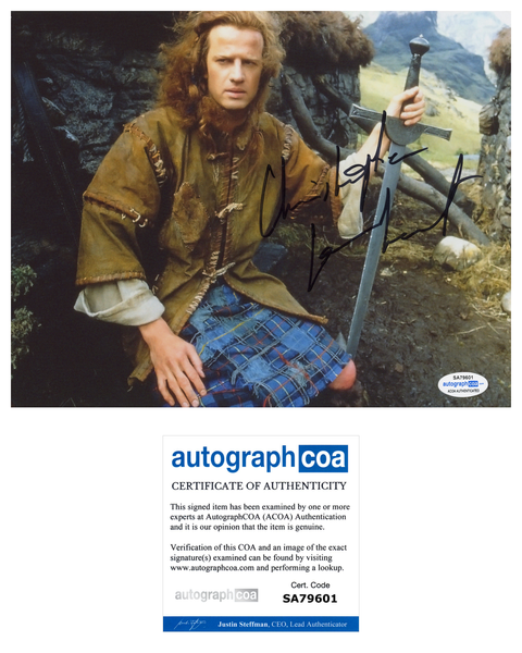 Christopher Lambert Highlander Signed Autograph 8x10 Photo ACOA