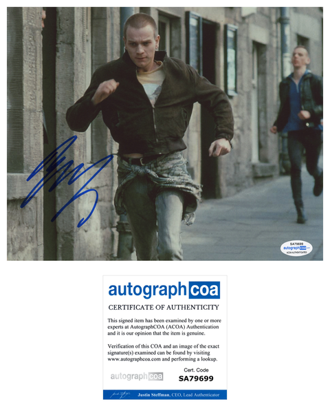 Ewan McGregor Trainspotting Signed Autograph 8x10 Photo ACOA