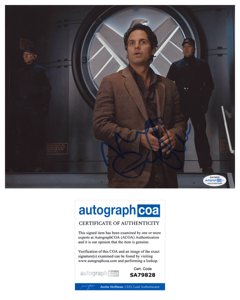 Mark Ruffalo Avengers Signed Autograph 8x10 Photo ACOA Hulk