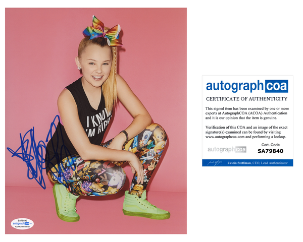 JoJo Siwa Dance Moms Signed Autograph 8x10 Photo ACOA