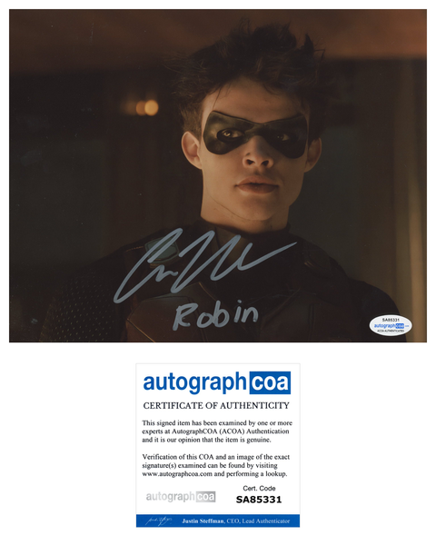 Curran Walters Titans Red Hood Robin Signed Autograph 8x10 Photo ACOA