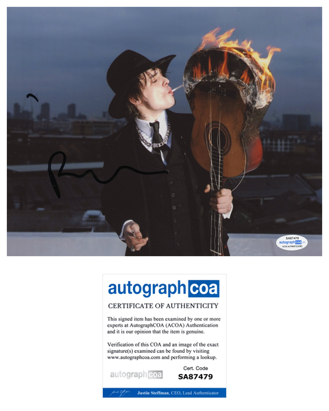 Pete Doherty Libertines Signed Autograph 8x10 Photo ACOA