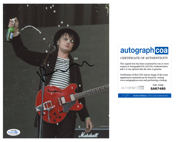 Pete Doherty Libertines Signed Autograph 8x10 Photo ACOA