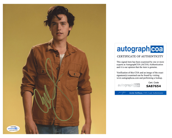 Cole Sprouse Riverdale Jughead Jones Signed Autograph 8x10 Photo ACOA